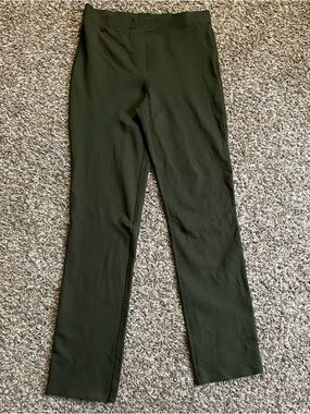 Quince Pants Women’s M Olive Green Ultra Stretch Ponte Pull On Work Casual *READ